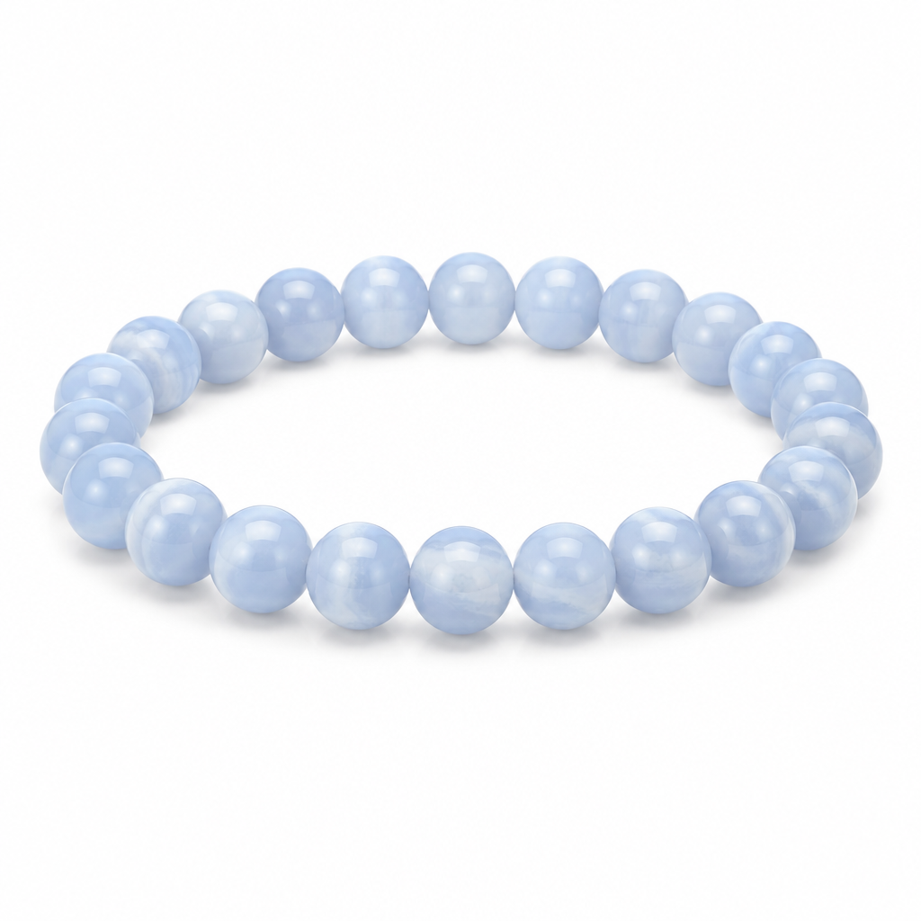 Bransoletka Blue Dream Agate jasnoniebieska, produkt na bialym tle