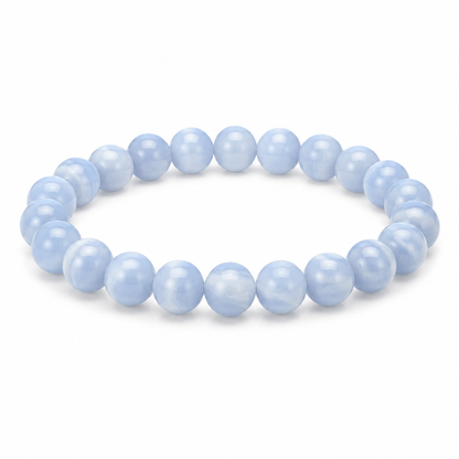 Bransoletka Blue Dream Agate jasnoniebieska, produkt na bialym tle