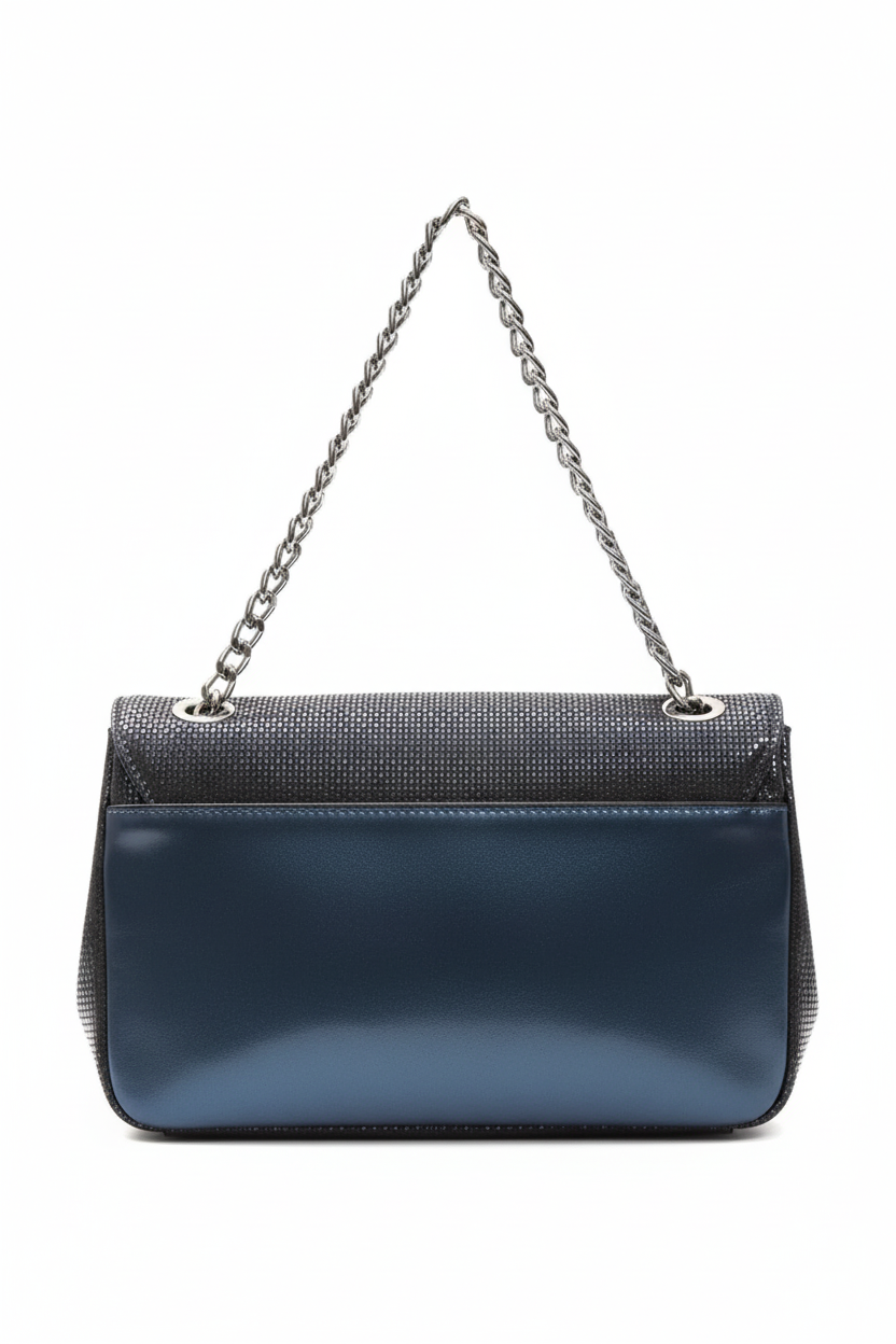 Niebieska torebka Pompei Donatella - widok z tyłu